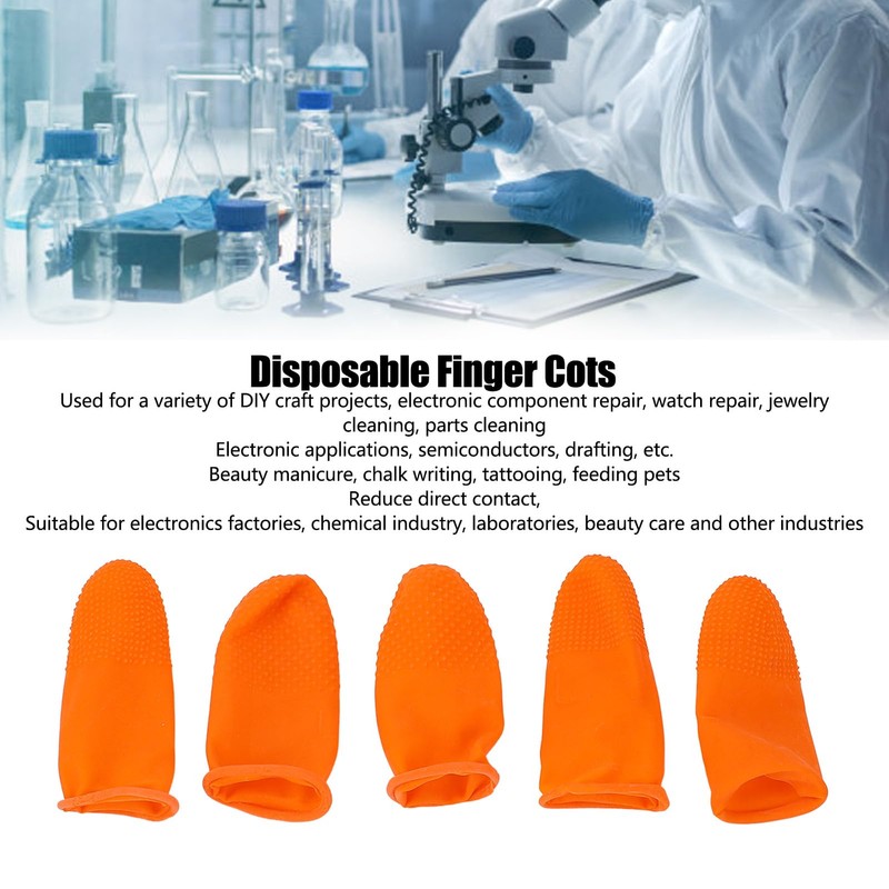 Latex Finger Cots Disposable, 100Pcs Finger Covers Large Size, Non