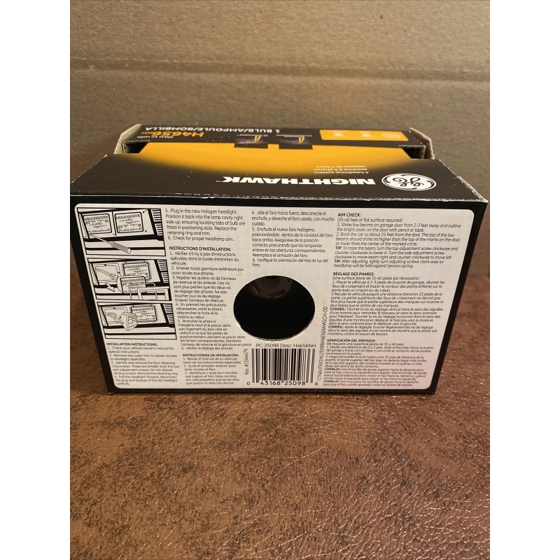 General Electric GE Headlamp H4656nh Nighthawk Halogen Low Beam -