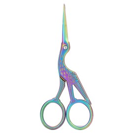 Colourful Scissors, Stainless Steel Sharp Tip, Classic Stork Scissors, Crane Design, for Crafts, for Threading Crafts