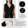 Kalamet V Neck Button Front Sweater Vest for Women Knit