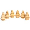 Sunnysue 103-08 3D Christmas Tree Figurine, Set of 6, Wood