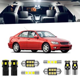 ENDPAGE 12-Pieces White Interior LED Light Kit Package Compatible with Lexus IS200 IS300 2001 2002 2003 2004 2005 Interior 6000K LED Lighting Package + License Plate Lights, Install Tool