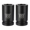 MIXPOWER 2 Pieces 1 Inch Drive Deep Impact Socket, CR-MO,