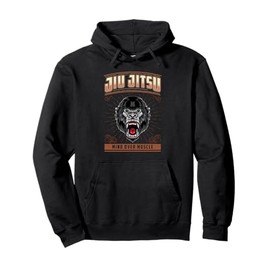 Jiu Jitsu Mind Over Muscle - Grappling BJJ Angry Gorilla Pullover Hoodie