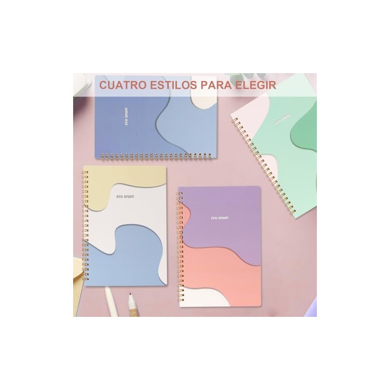 4 Pieces Cuadernos De Espiral, Libreta De Notas A5, Cuaderno