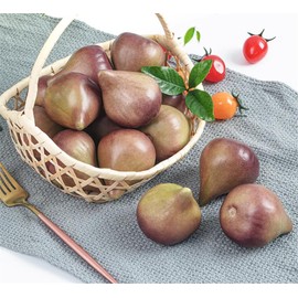 Skyseen 8PCS Realistic Artificial Fruits Lifelike Decorative Fig Photography Props Home Decoration