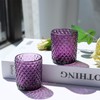 Woho 24pcs Purple Votive Candle Holders, Glass Tea Lights Candle