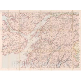 Historic Map - 1905 Reduced Ordnance Survey Maps of Scotland - Oban and Loch Awe Districts - Vintage Wall Art - 24in x 18in
