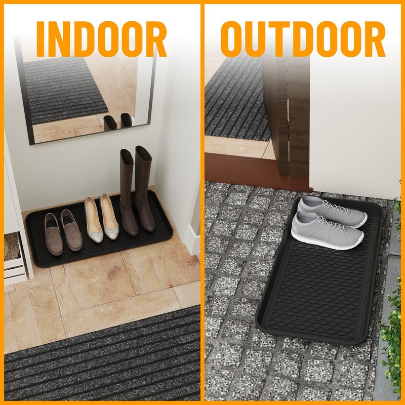 Ottomanson 15” x 30” Multi-Purpose Boot Tray - Waterproof Mat