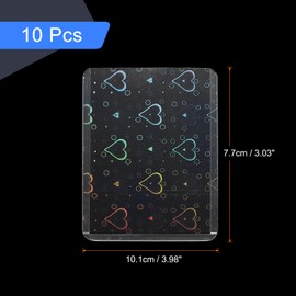 sourcing map 10Pcs Photocard Holder, Holographic Clear Card Sleeves, Photo Protector Shield Cover for Trading Cards Decoration, Top Opening Big Heart