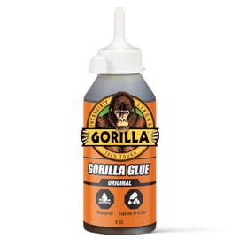 Gorilla Original, Pegamento Impermeable De Poliuretano, Botella De 8 Onzas, Marrón