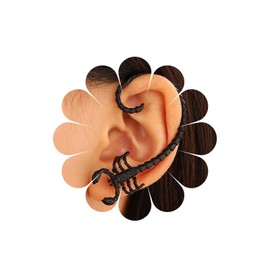 Xmsrn Vintage Scorpion Ear Cuff Wrap Earrings Black Goth Scorpion Ear Climber Earrings Punk Scorpion Wrap Around Earrings Dangerous Scorpion Cartilage Ear Clip Earrings for Women