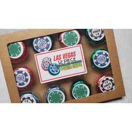 Las Vegas Casino Chocolate Cookie Gift Set 12 pc Casino playing Chips