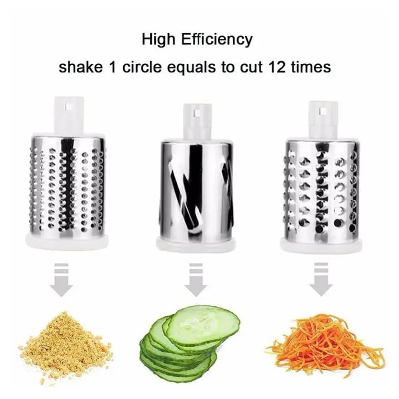 SIZAH Black Cheese and Vegetable Grater with 3 Blades –