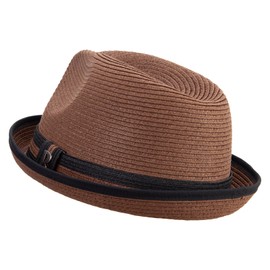 e4Hats.com Big Size Paper Upbrim Fedora - Brown XL-2XL