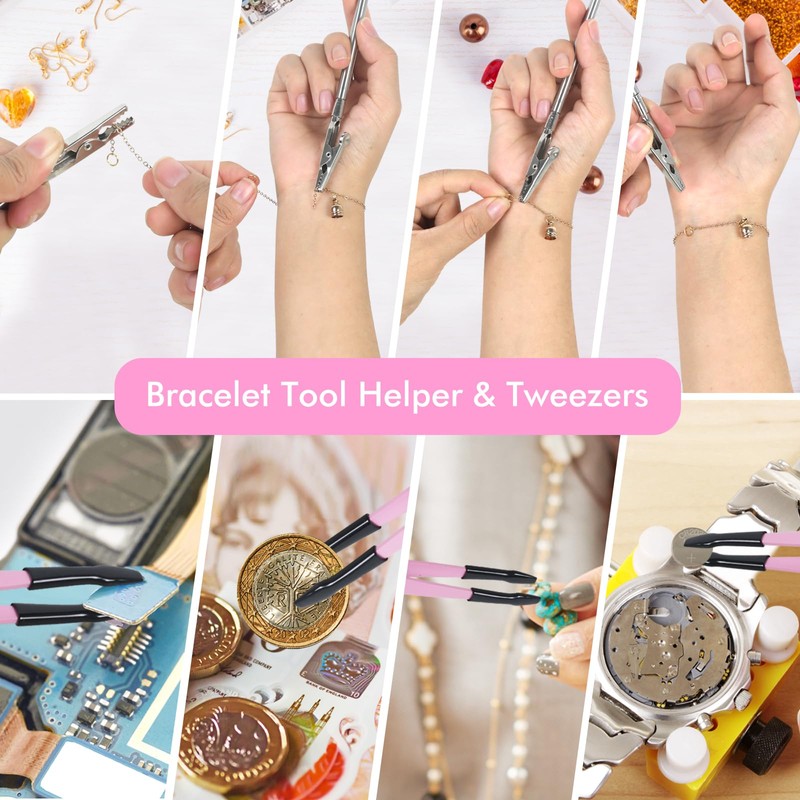 Toolour 10-Piece Jewellery Making Set, Pink, Jewellery Accessories Tool for