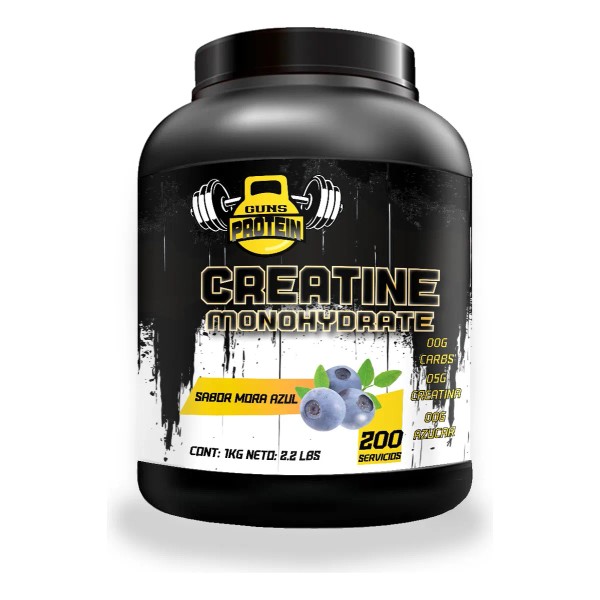 Creatina Monohidratada Guns 1k 200 Varios Sabores Mora Azul -