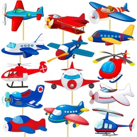 28Pcs Airplane Centerpiece Sticks Airplane Party Table Toppers Plane Birthday Party Table Decorations Aviator Party Decor for Aircraft Theme Baby Shower Supplies
