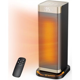 Space Heaters for Indoor Use, 1500W Electric Heater with Thermostat, 70° Oscillation, Remote Control, 3 Modes, 12H Timer, Portable Heater for Bedroom, Office, Home