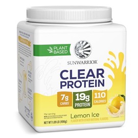 Clear Protein Powder Drink Mix, 19g Plant Pea Protein Isolate, Light & Refreshing Vegan Water Protein, Smooth No-Grit Formula, Lemon Ice Flavored Easy