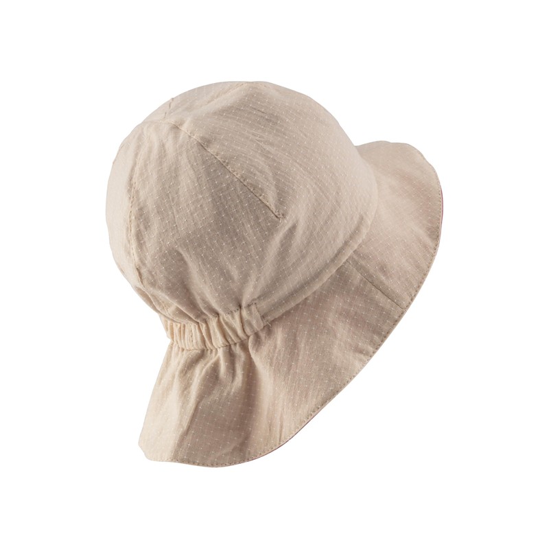 Sterntaler Girls' Children's Reversible Printed Sun Hat with Dots, beige,
