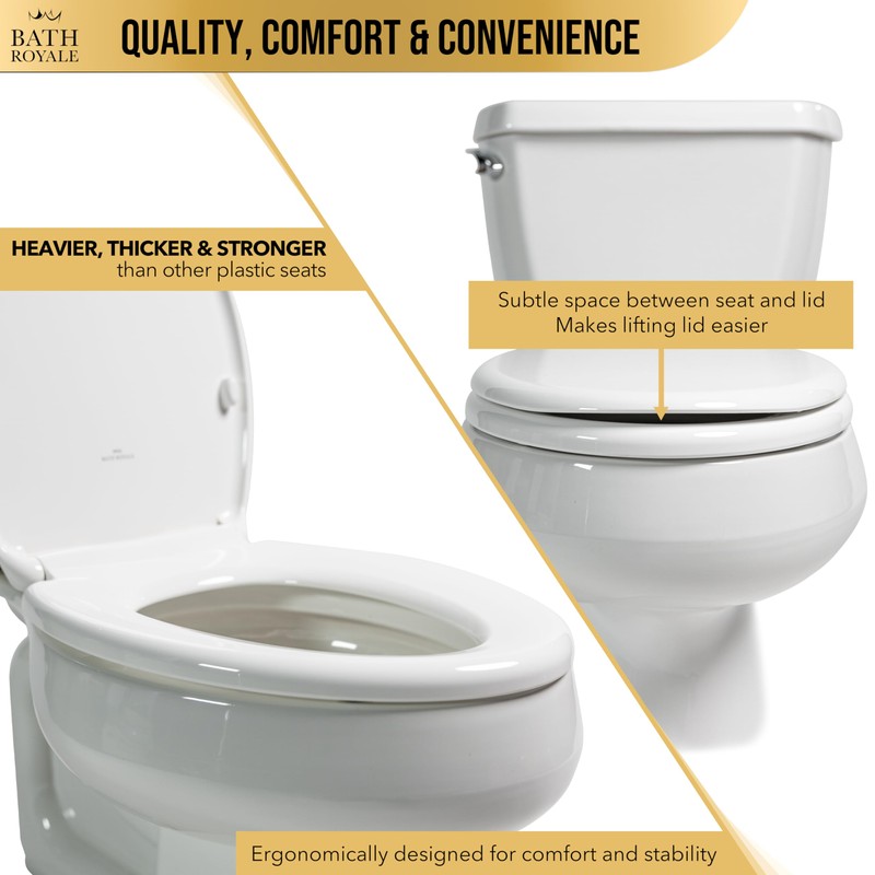 Bath Royale Soft Close Toilet Seat Round with Lid BR500-00