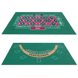 GeekDwarf Ultra Thin Ultra Lightweight Casino Playing Cards Game Mat 90cm x 60cm Roulette Blackjack Layout Thin Light Felt Poker Baccarat Texas Hold'em (Reversible 90*60)
