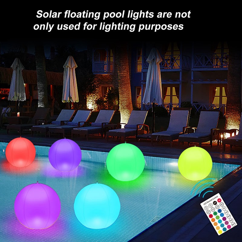 Solar Floating Ball Pool Light IP68 Water Resistant Brightness Adjustment