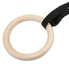1 Pair Wooden Gymnastic Rings with Adjustable Buckle Straps 330lbs