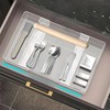 Kutesna Expandable Adjustable Kitchen Drawer Organizer - Clear Multi-Purpose Tray