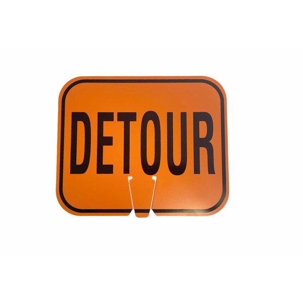 Plastic Traffic Cone Top Sign - DETOUR