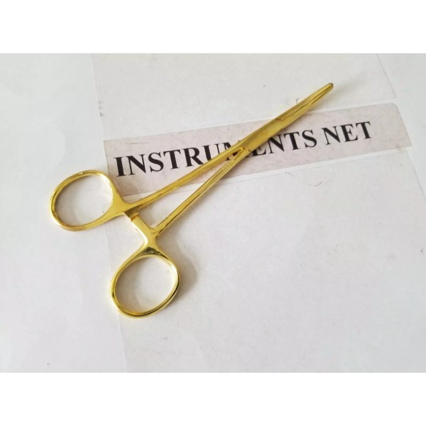 TM 1 piece Kelly Hemostat Forceps Gold Handle Surgical Medical