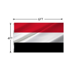 ANCONINE Yemen Flag 4x6FT,Republic of Yemen Flags with 2 Brass Grommets,Double Stitched and Premium Polyester. (4x6ft)
