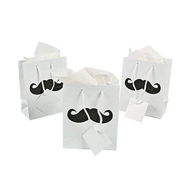 Fun Express Lot Of 12 Small Mustache Party Gift Bags Loot Treat Stash Bash By Fun Express