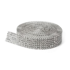 David Tutera Rhinestone Mesh - Silver - 4mm - 10 Yards