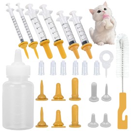 Esshogo Baby Bottle Kitten Feeding Kit Kitten Syringe Puppy Feeding Kit Nipple Bottle with Syringes for Puppies Siri