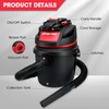 Shop-Vac 2.5 Gallon 2.5 Peak HP Wet/Dry Vacuum, Portable Compact