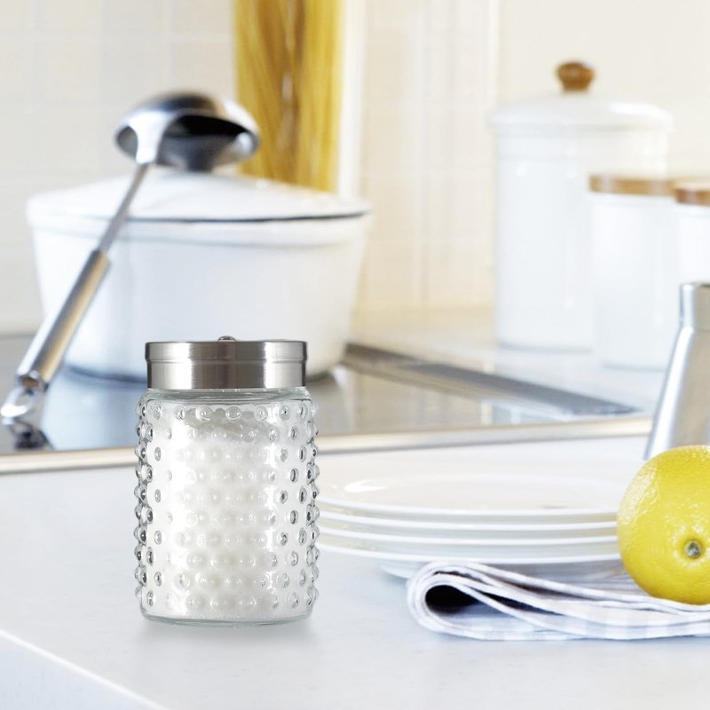 2 Pack Glass Salt and Pepper Shaker with 304 Stainless