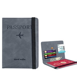 Velaci Passport Case, Skimming Prevention, Multi-functional Storage Space, High-quality PU Leather, Ultra High Security, Passport Cover, Card Case, Travel Wallet, Compact, Stylish, Simple, Lightweight