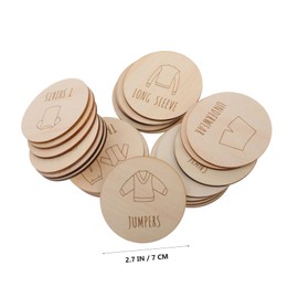 STOBAZA 23pcs Wooden Baby Closet Dividers for Clothes Organization and Storage Ideal for Nursery and Kids Clothing Wooden Tags for Closet Drawers Beige