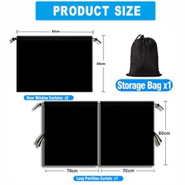 BEANPRECOY 3Pcs Car Privacy Curtains 95 Percent Blackout Car Window Covers UV Protection for Car Camping Breathable Comfortable Easy to Clean Rear Seat Curtains Adapt to all kinds of cars SUVs Pickups