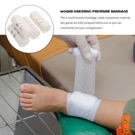 Healifty Elastic Bandage Pack with 4 + 8 Additional Clips - 4 Inch Compression Bandage for Knee Ankle Wrist Stretches to 14 7 Feet Length, 155.0 g, Pack of 1.0