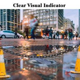 Drawpies Plastic Chain, 200Ft Black Plastic Chains Links, Large Plastic Safety Chain Barrier