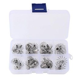 FOLANDO 35 pcs Squid Jig Hooks, Umbrella Shaped Hooks Squid hook accessories set stainless steel claw hook for Fishing Tackle