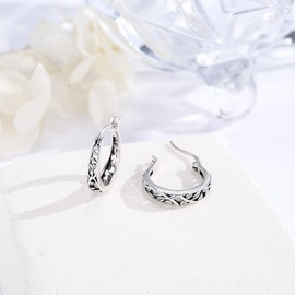 Suiknsn Tree of Life Hoop Earrings for Women Stocking Stuffers 925 Sterling Silver 17mm Huggie Earrings Hypoallergenic Tree Jewelry Christmas Xmas Gifts for Girlfriend Mother