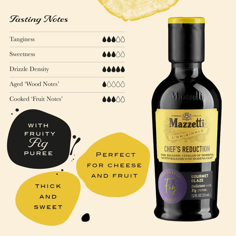 Mazzetti Fig Glaze Balsamic Vinegar of Modena PGI, 7.3 Fl