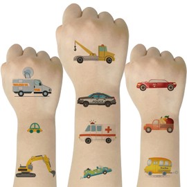 SIX VANKA (Pack of 10 Sheets) Automobile Car Waterproof Temporary Tattoo Stickers for Kids Boys and Girls, Party Favors Decorations