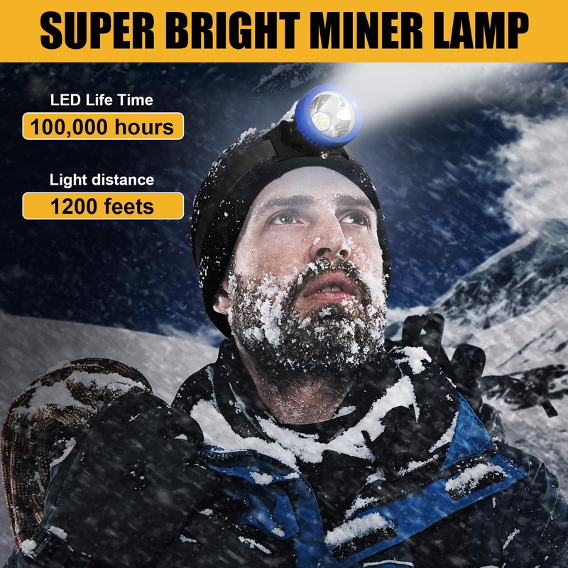 Lokilo Super Bright 1+6 LED Mining Headlamp,Rechargeable Waterproof Headlight with