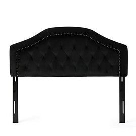 Christopher Knight Home Killian Velvet Headboard, Queen / Full, Black / Black
