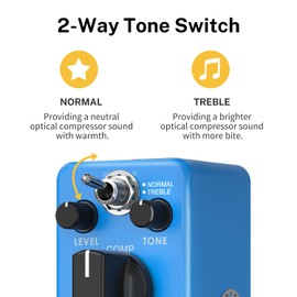 Donner Compressor Pedal, Ultimate Comp 2 Modes Compression Effect Pedal Pure Analog for Electric Guitar and Bass True Bypass